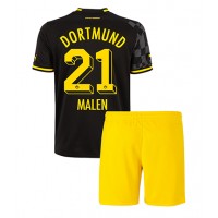 Fotbalové Dres Borussia Dortmund Donyell Malen #21 Dětské Venkovní 2022-23 Krátký Rukáv (+ trenýrky)